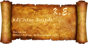 Köhler Enikő névjegykártya