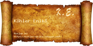 Köhler Enikő névjegykártya