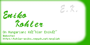 eniko kohler business card